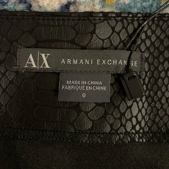 A|X Black Leather Snakeskin Mini Skirt NWT - Picture 7 of 8
